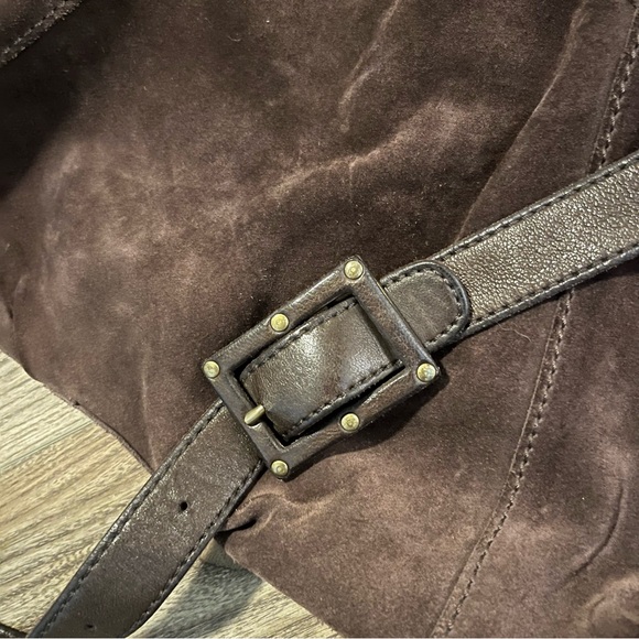 Lucky Brand Suede Brown Leather Crossbody Bag - Picture 5 of 9